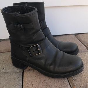 Tory Burch black leather Moto boot